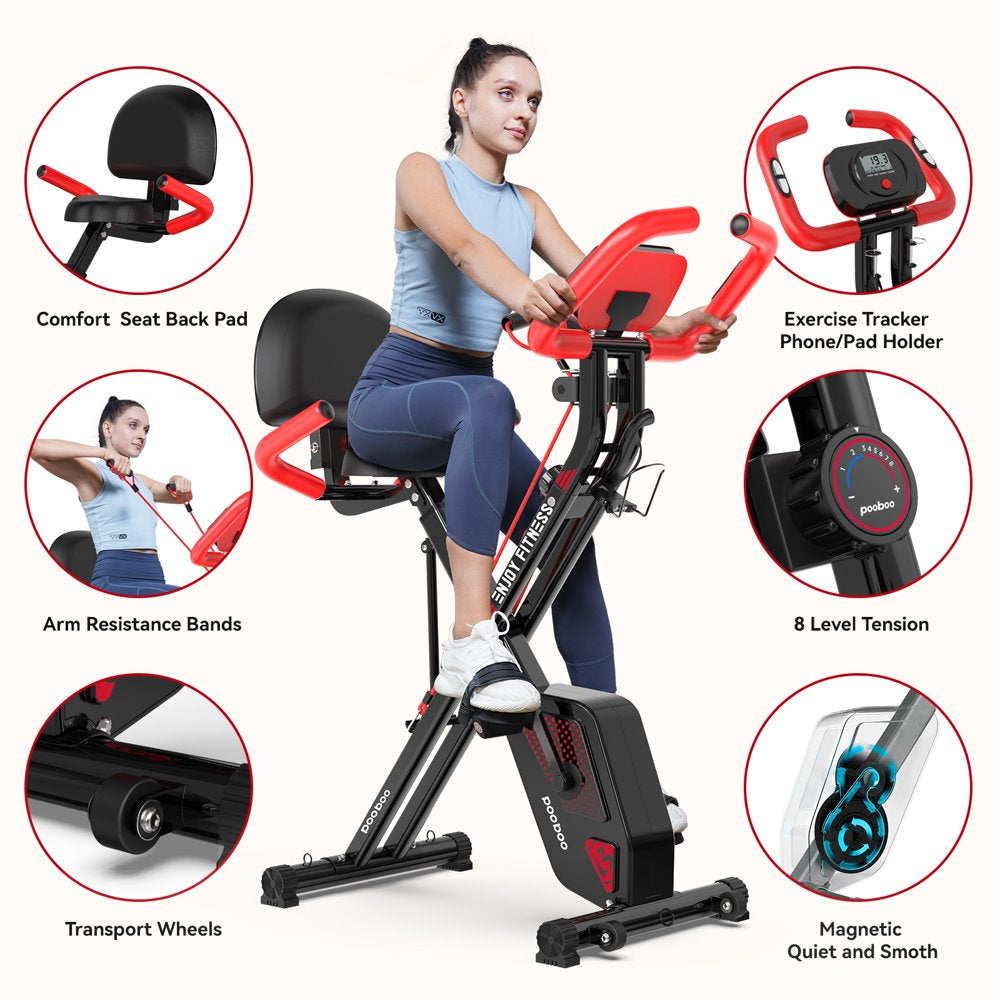 2025 Pooboo 3 In 1 Faltbare Heimtrainer Indoor Cycling Bike Workout 300Lb