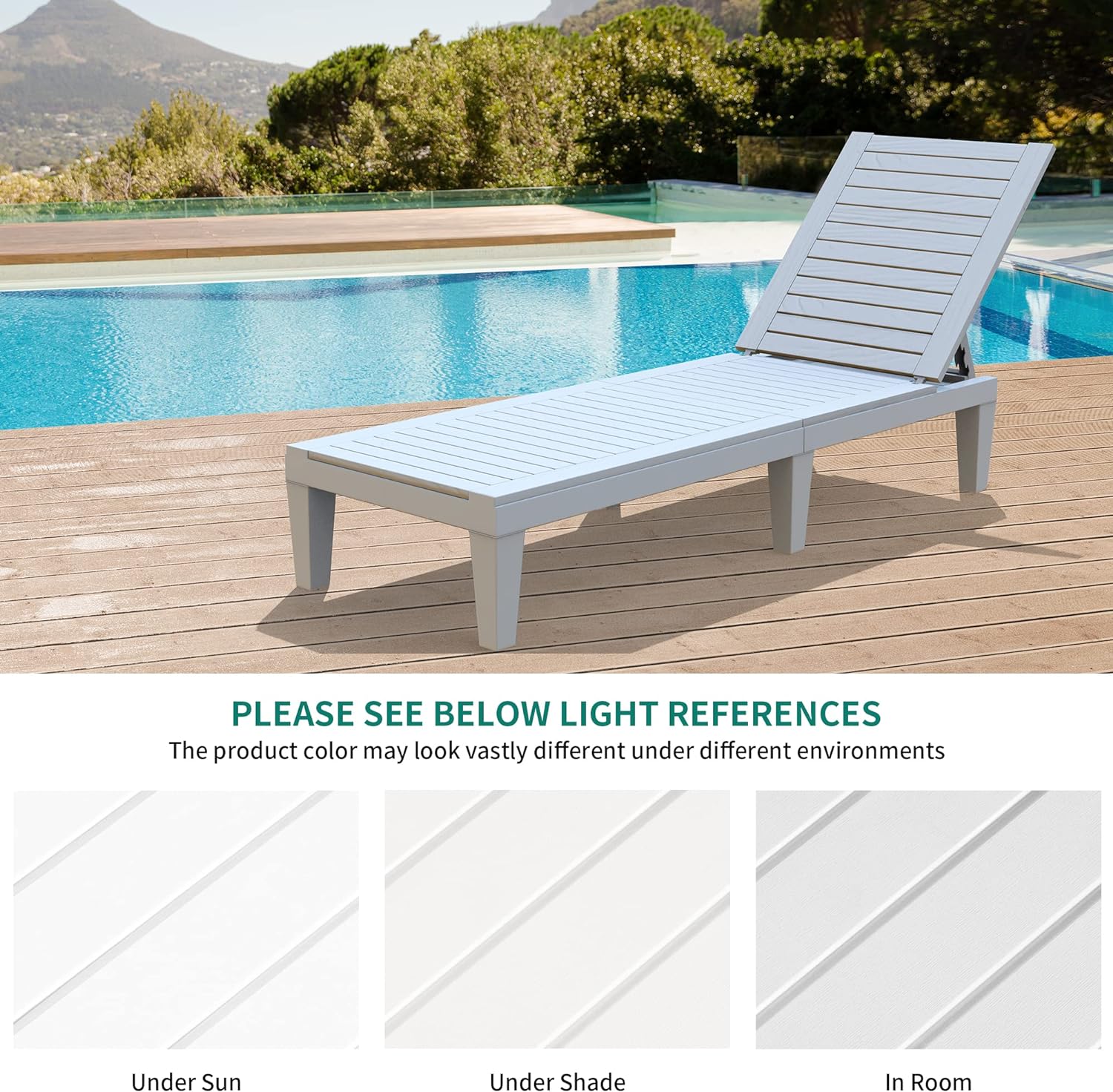 2025 Chaiselongue-Stühle für den Außenbereich, 4er-Set mit verstellbarer Rückenlehne, stabile Liegen für Terrasse und Poolrand, einfache Montage, wasserdicht und leicht mit einer Tragfähigkeit von 120 kg, schwarz