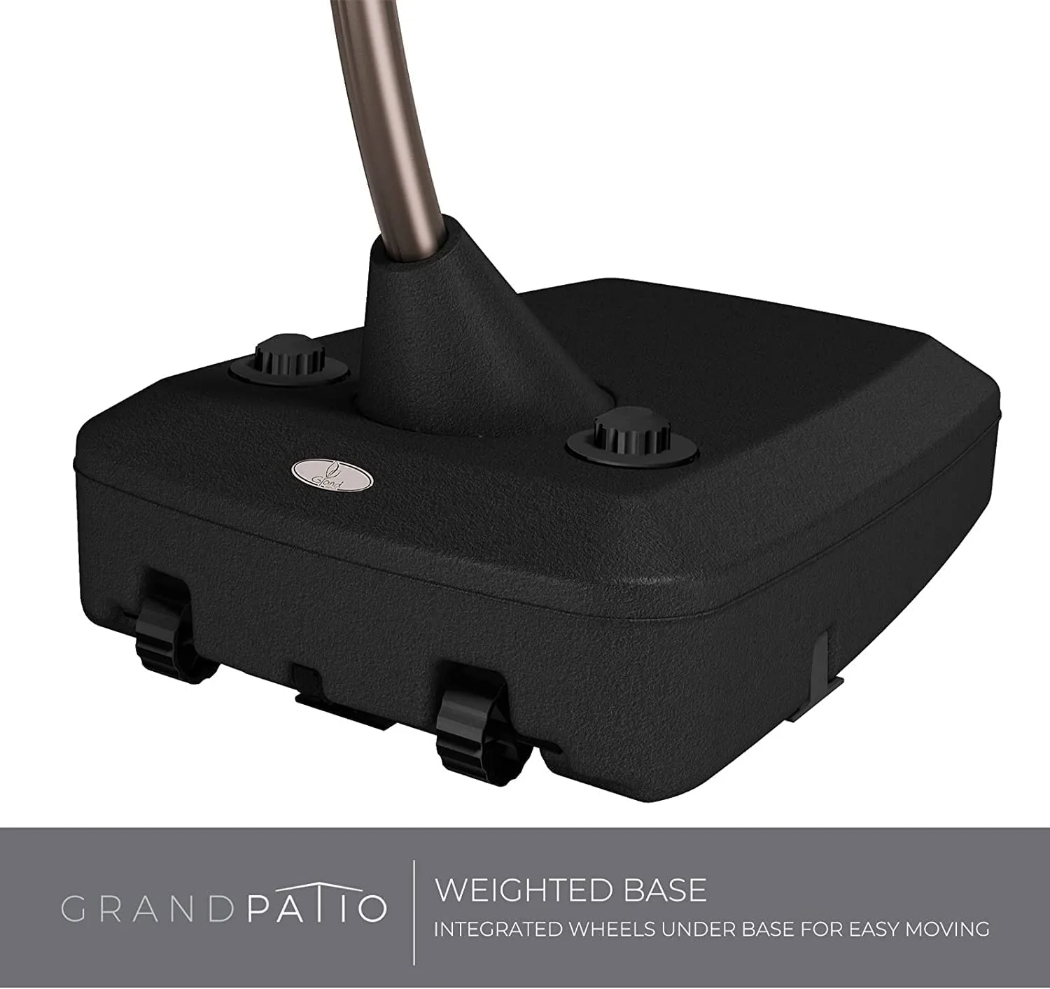 2025 Grand Patio Deluxe Ampelschirm aus Aluminium, rechteckig, mit Ständer, 3 x 3 m, Champagner