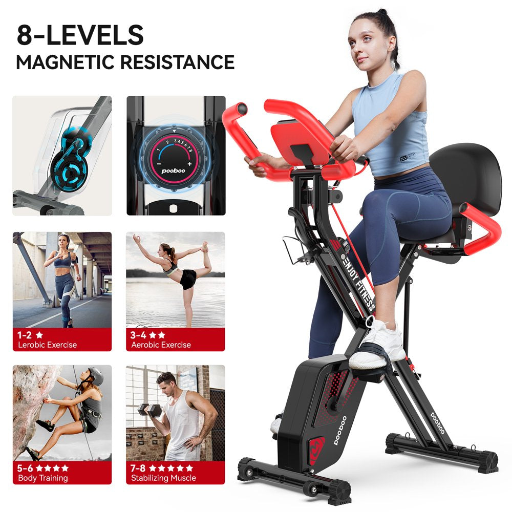 2025 Pooboo 3 In 1 Faltbare Heimtrainer Indoor Cycling Bike Workout 300Lb