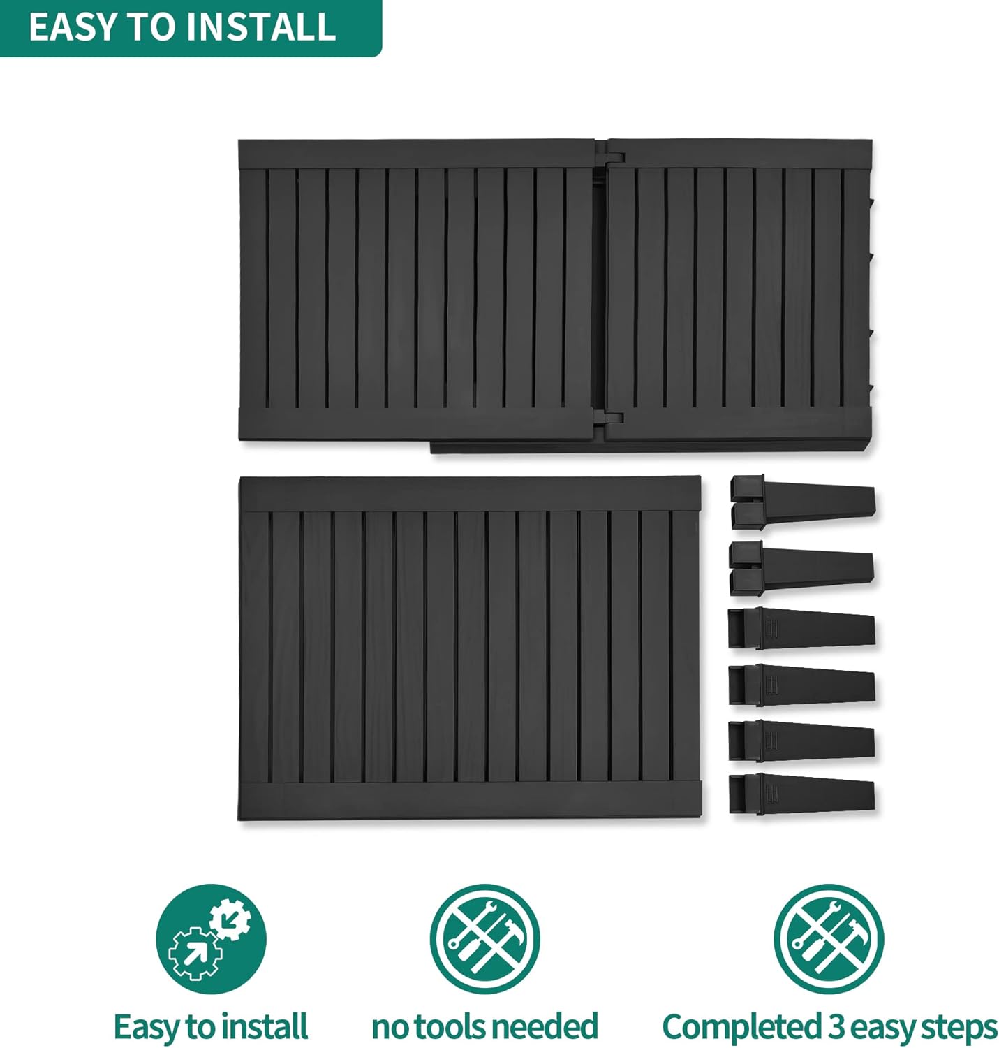 2025 Chaiselongue-Stühle für den Außenbereich, 4er-Set mit verstellbarer Rückenlehne, stabile Liegen für Terrasse und Poolrand, einfache Montage, wasserdicht und leicht mit einer Tragfähigkeit von 120 kg, schwarz