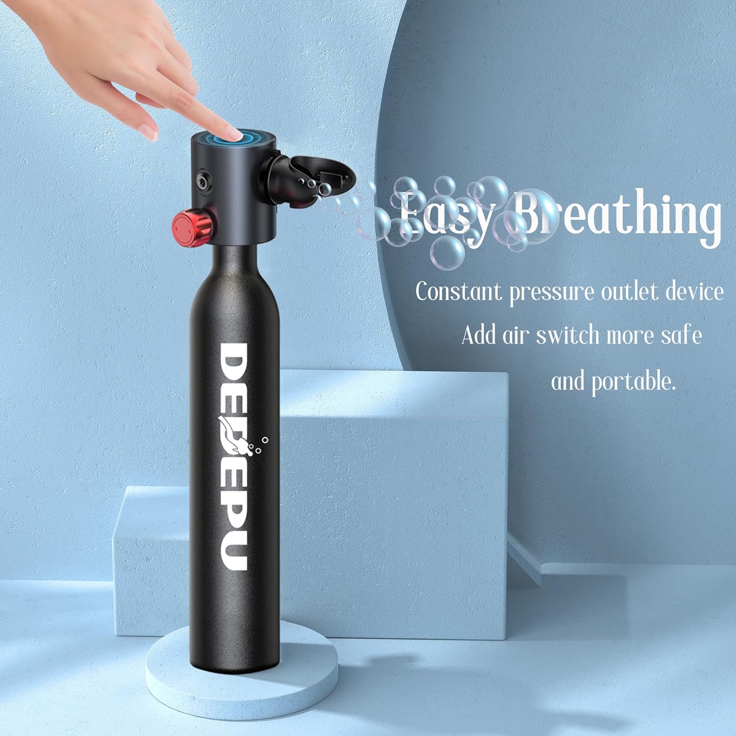 2025 Tauchflasche, 0,5 l Mini-Tauchflasche mit konstantem Druck, Tauchflaschen mit An-/Aus-Ventil, 5–10 Minuten Unterwasserfähigkeit, tragbare Mini-Tauchflaschen, Tauchflaschen mit Pumpe