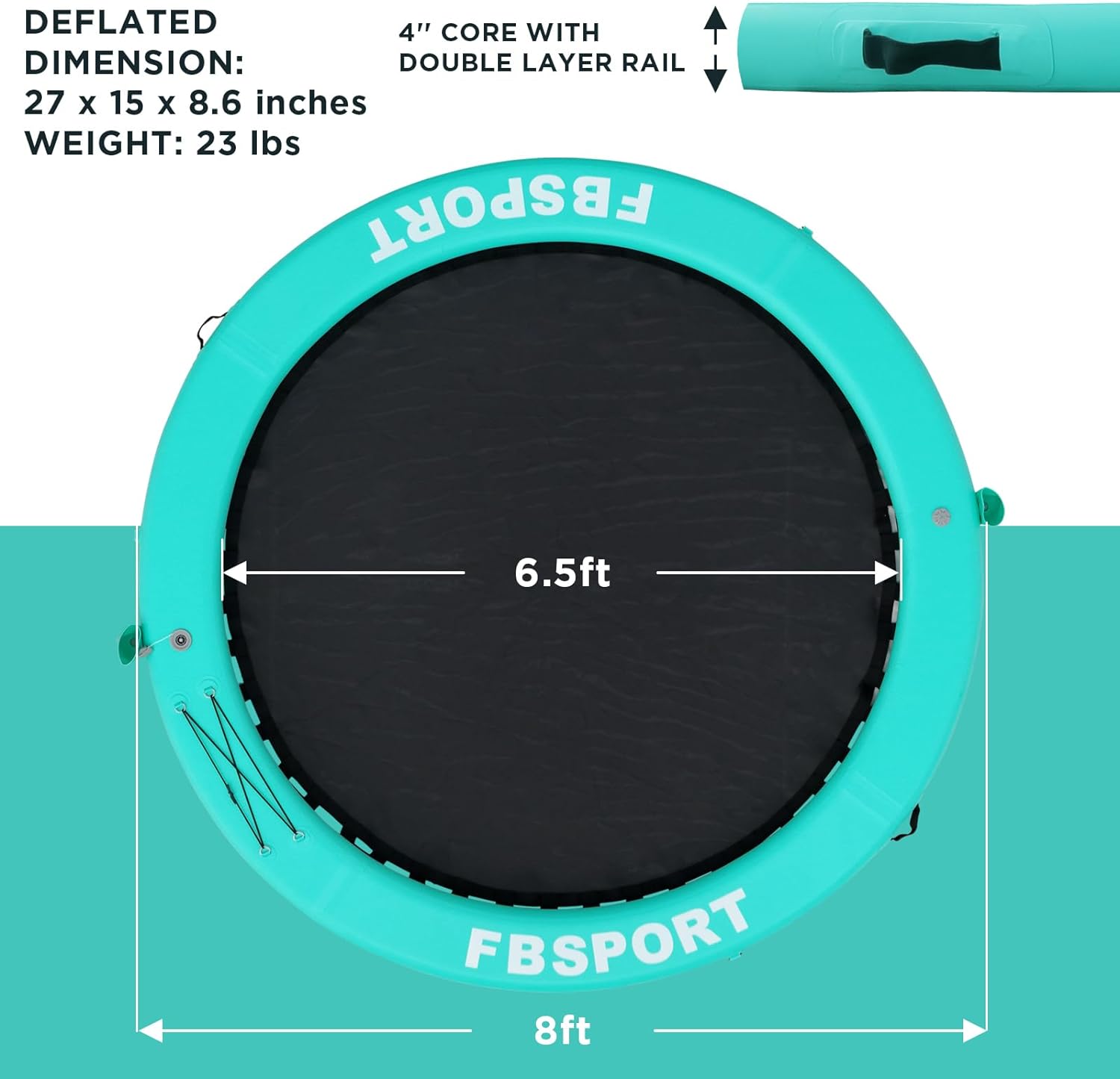 2025 Aufblasbares Dock, schwimmende Plattform, 2,44 m aufblasbares Wasserhängematten-Schwimmdeck für See mit Getränkehalter, runder Schwimmring, Schwimmfloß, Liegeinsel, Plattformpolster