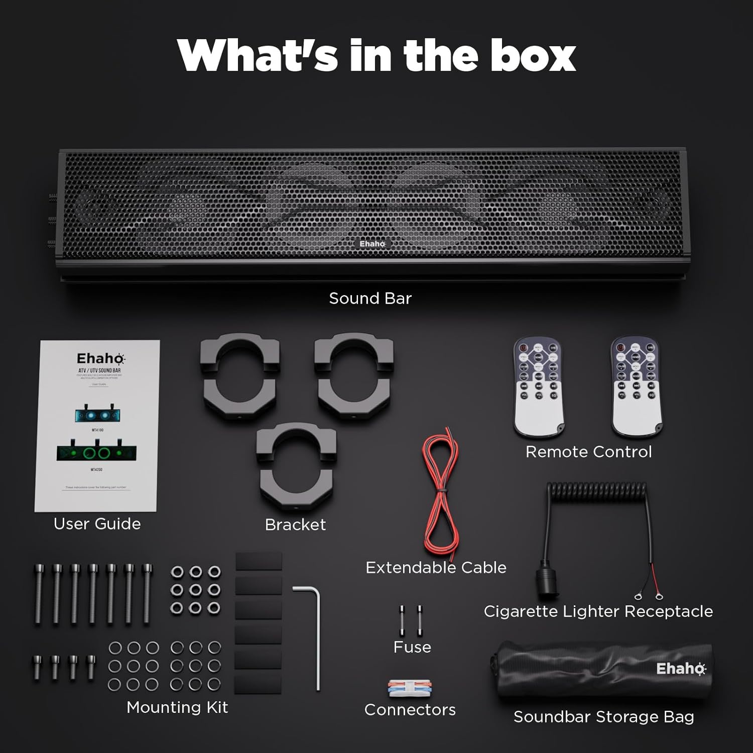 2025 25-Zoll-UTV-Soundbar, ATV-SoundBar Bluetooth mit RGB-Beleuchtung, verstärkte Soundbar, wasserdichte Golfwagen-Soundbar, UTV-Lautsprecher kompatibel mit Polaris RZR Can-Am