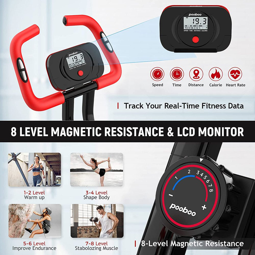 2025 Pooboo 3 In 1 Faltbare Heimtrainer Indoor Cycling Bike Workout 300Lb