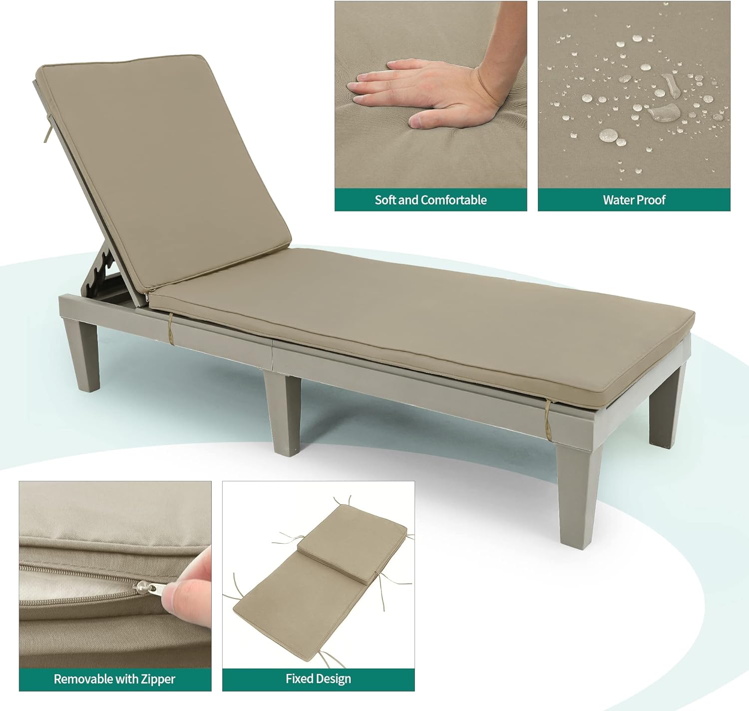 2025 Chaiselongue-Stühle für den Außenbereich, 4er-Set mit verstellbarer Rückenlehne, stabile Liegen für Terrasse und Poolrand, einfache Montage, wasserdicht und leicht mit einer Tragfähigkeit von 120 kg, schwarz