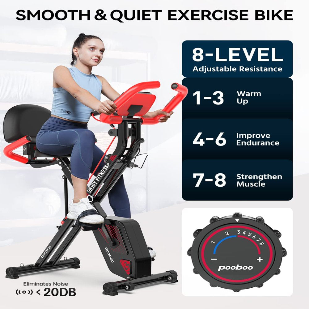 2025 Pooboo 3 In 1 Faltbare Heimtrainer Indoor Cycling Bike Workout 300Lb