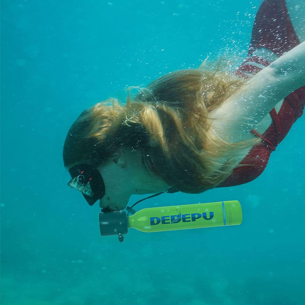 2025 Tauchflasche, 0,5 l Mini-Tauchflasche mit konstantem Druck, Tauchflaschen mit An-/Aus-Ventil, 5–10 Minuten Unterwasserfähigkeit, tragbare Mini-Tauchflaschen, Tauchflaschen mit Pumpe