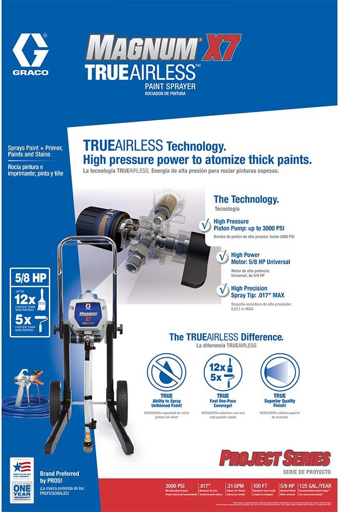 2025 Graco Magnum 262805 X7 Cart Airless-Farbspritzgerät, grau