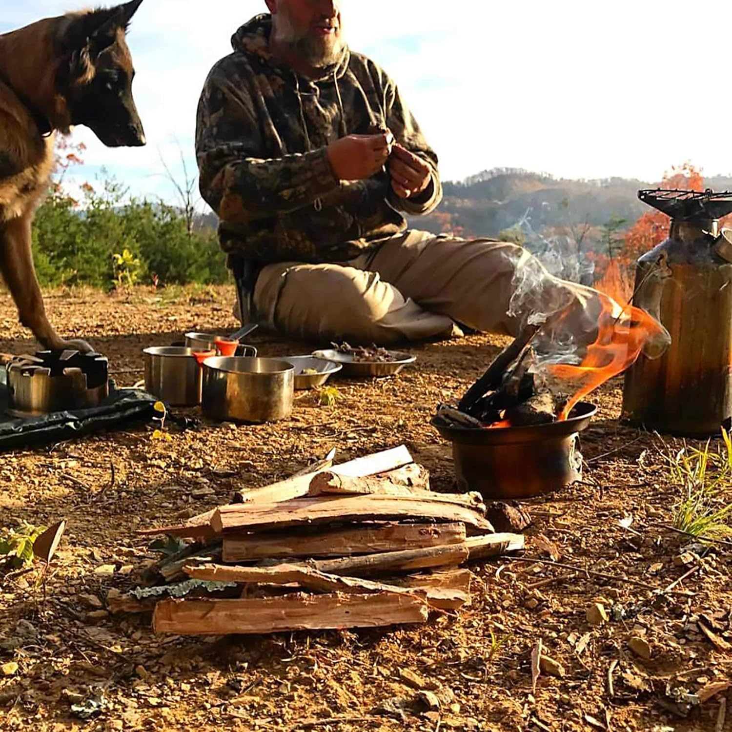 2025 Kelly Kettle Ultimate Base Camp Kit – 54 oz großer Campingkessel aus Edelstahl, leichter Campingkessel mit Pfeife, Kelly Kettle-Kocher zum Angeln, Jagen, Wandern