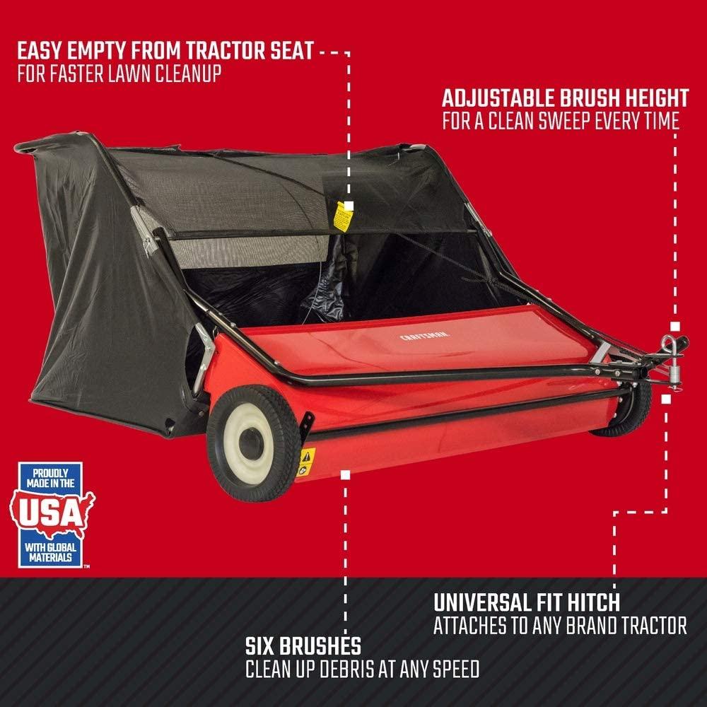 2025 CRAFTSMAN CMXGZBF7124546 52 Rasenkehrmaschine zum Schleppen, Schwarz