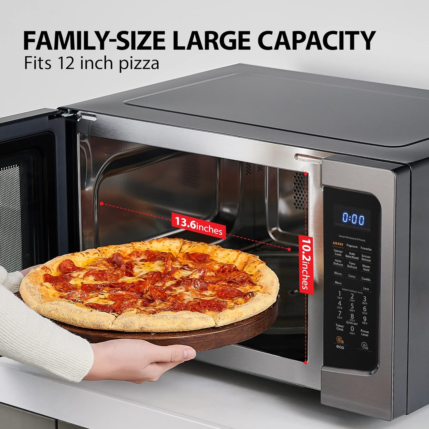 2025 TOSHIBA 4-in-1 ML-EC42P(SS) Mikrowellenherd für die Arbeitsplatte, Smart Sensor, Konvektion, Heißluftfritteuse-Kombination, Stummschaltfunktion, Positionsspeicher, 13,6