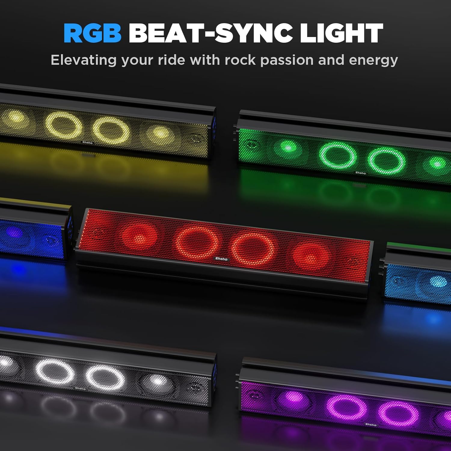 2025 25-Zoll-UTV-Soundbar, ATV-SoundBar Bluetooth mit RGB-Beleuchtung, verstärkte Soundbar, wasserdichte Golfwagen-Soundbar, UTV-Lautsprecher kompatibel mit Polaris RZR Can-Am