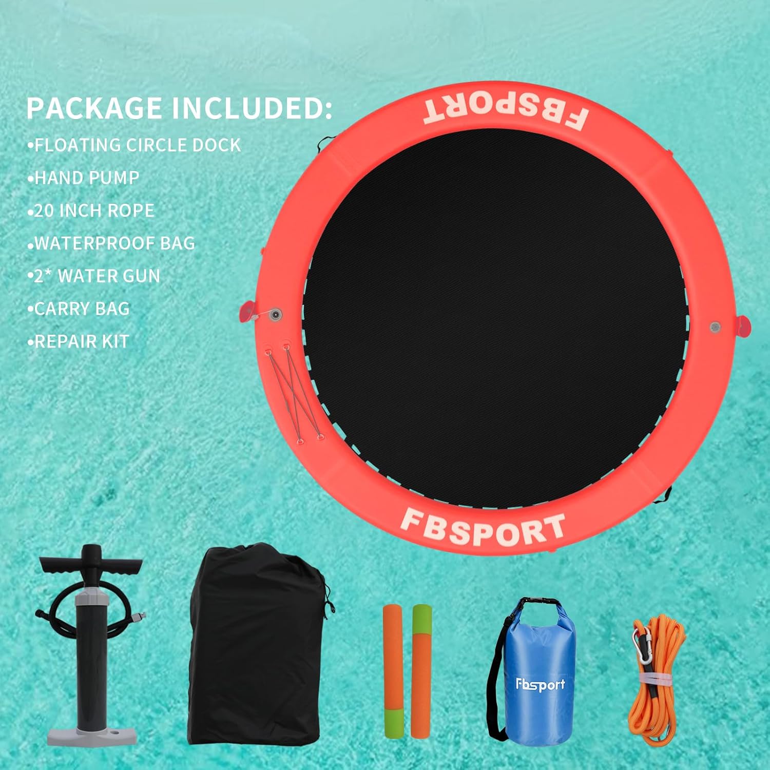 2025 Aufblasbares Dock, schwimmende Plattform, 2,44 m aufblasbares Wasserhängematten-Schwimmdeck für See mit Getränkehalter, runder Schwimmring, Schwimmfloß, Liegeinsel, Plattformpolster