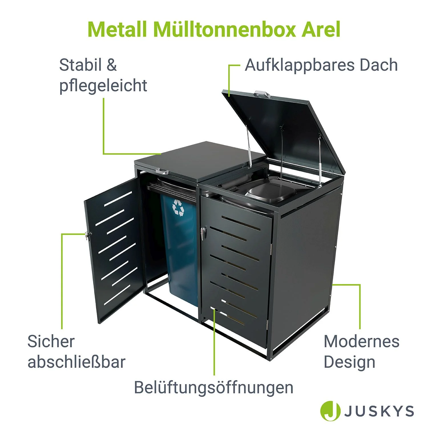 2025 Metall Mülltonnenbox Arel