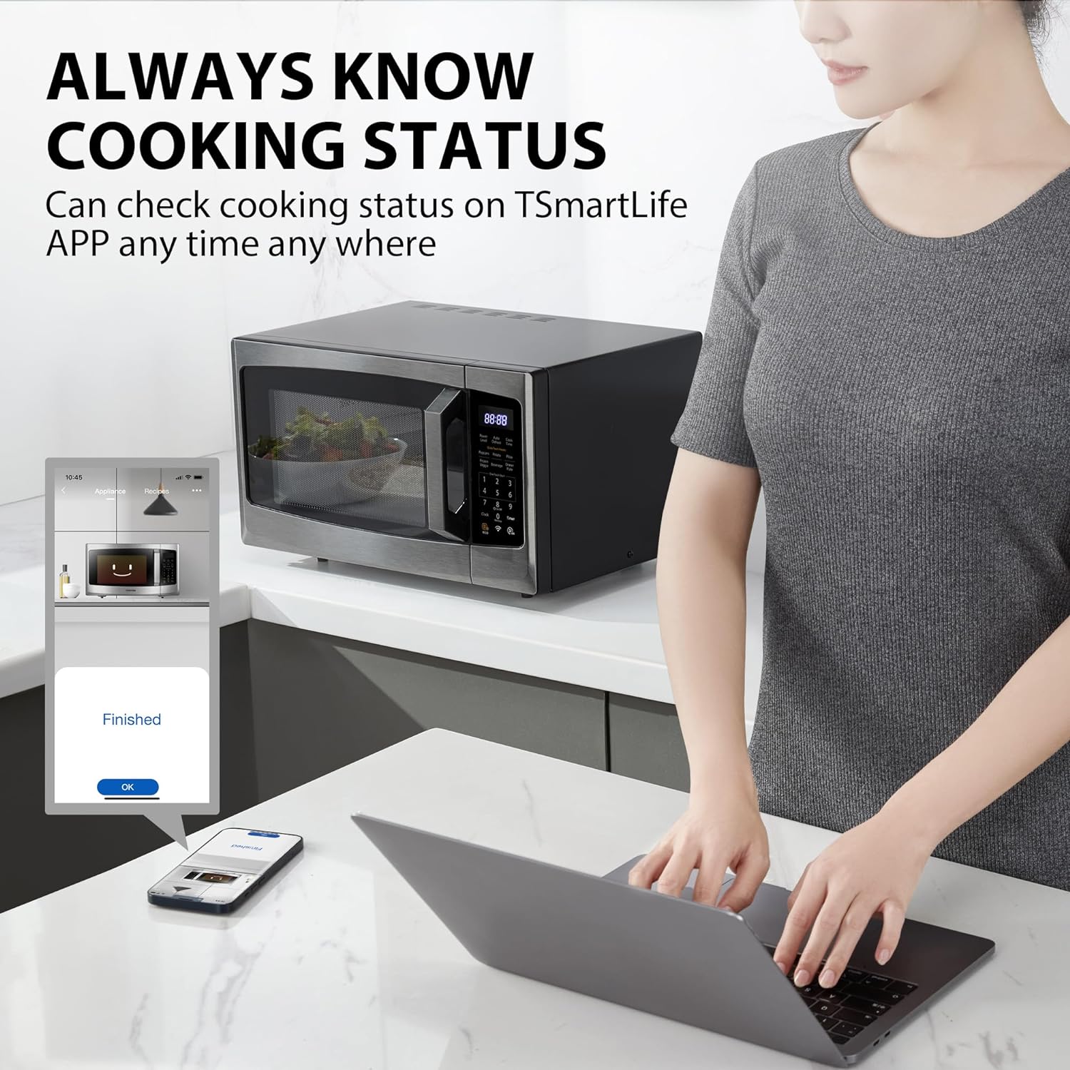 2025 TOSHIBA 4-in-1 ML-EC42P(SS) Mikrowellenherd für die Arbeitsplatte, Smart Sensor, Konvektion, Heißluftfritteuse-Kombination, Stummschaltfunktion, Positionsspeicher, 13,6