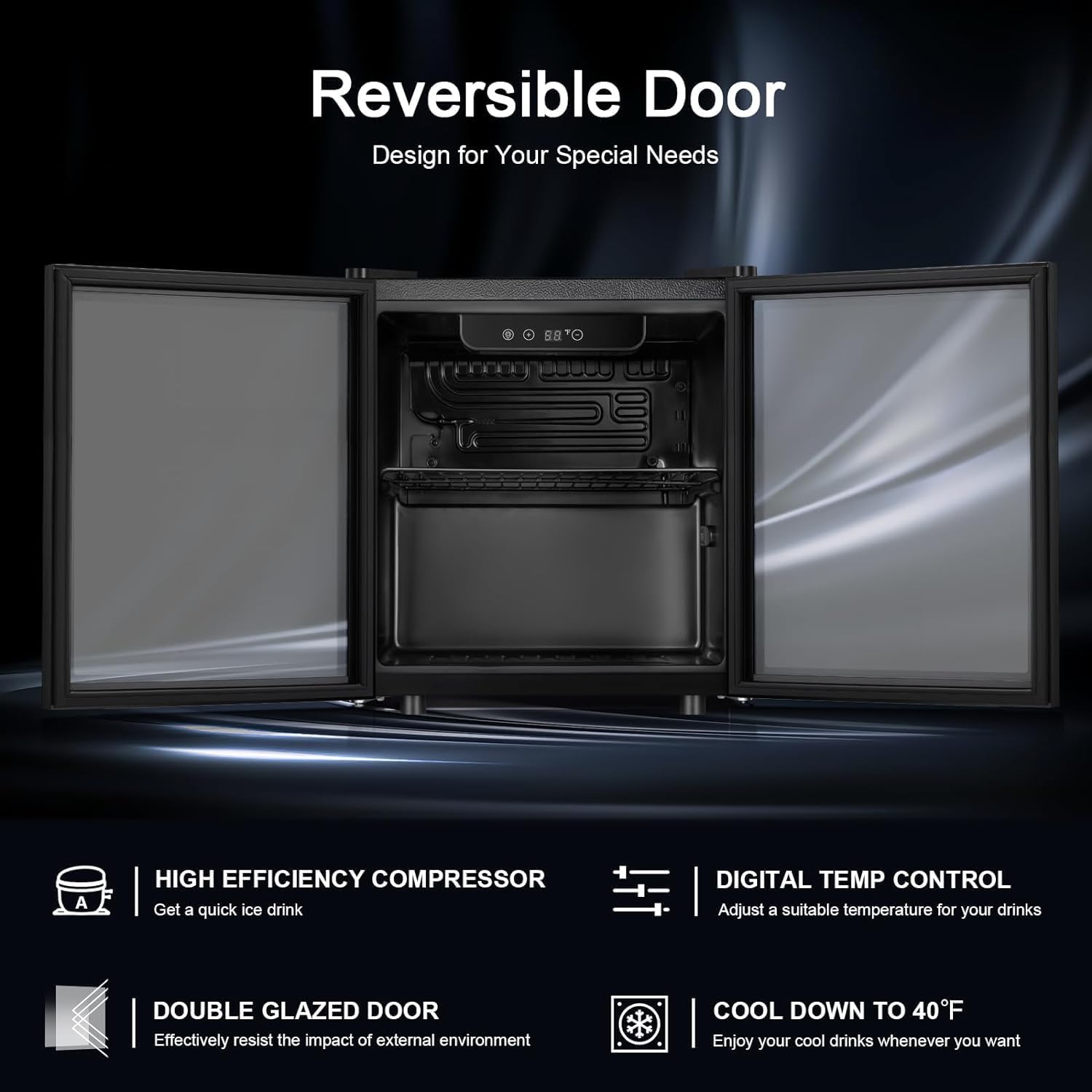 2025 Antarctic Star Weinkühler/-schrank für 36 Flaschen, Getränkekühlschrank, kleiner Mini-Weinkeller, Bier-/Sodabar-Kühlschrank, leiser Betrieb, Kompressor, Temperatureinstellung, freistehend, schwarz, 4,4 Kubikfuß