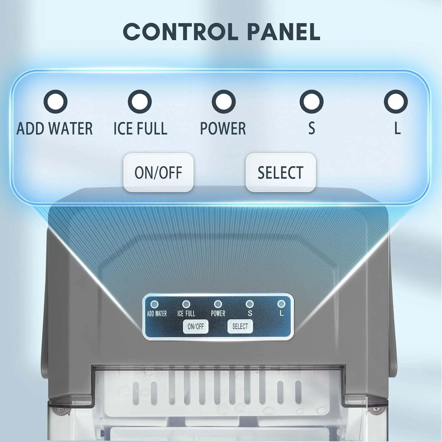 2025 Eiswürfelbereiter für die Arbeitsplatte, tragbare Eismaschine mit Tragegriff, selbstreinigend, Korb und Schaufel, 9 Würfel in 6 Minuten, 12 kg/24 Std., 2 Größen von Bullet Ice, für Zuhause, Küche, Party, Schwarz, Grün