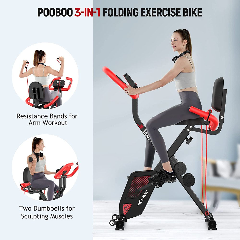 2025 Pooboo 3 In 1 Faltbare Heimtrainer Indoor Cycling Bike Workout 300Lb