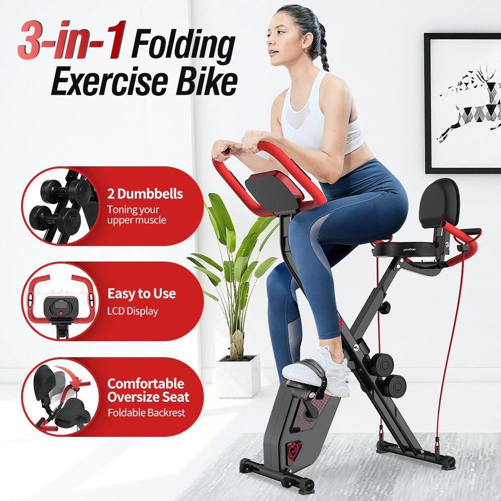 2025 Pooboo 3 In 1 Faltbare Heimtrainer Indoor Cycling Bike Workout 300Lb