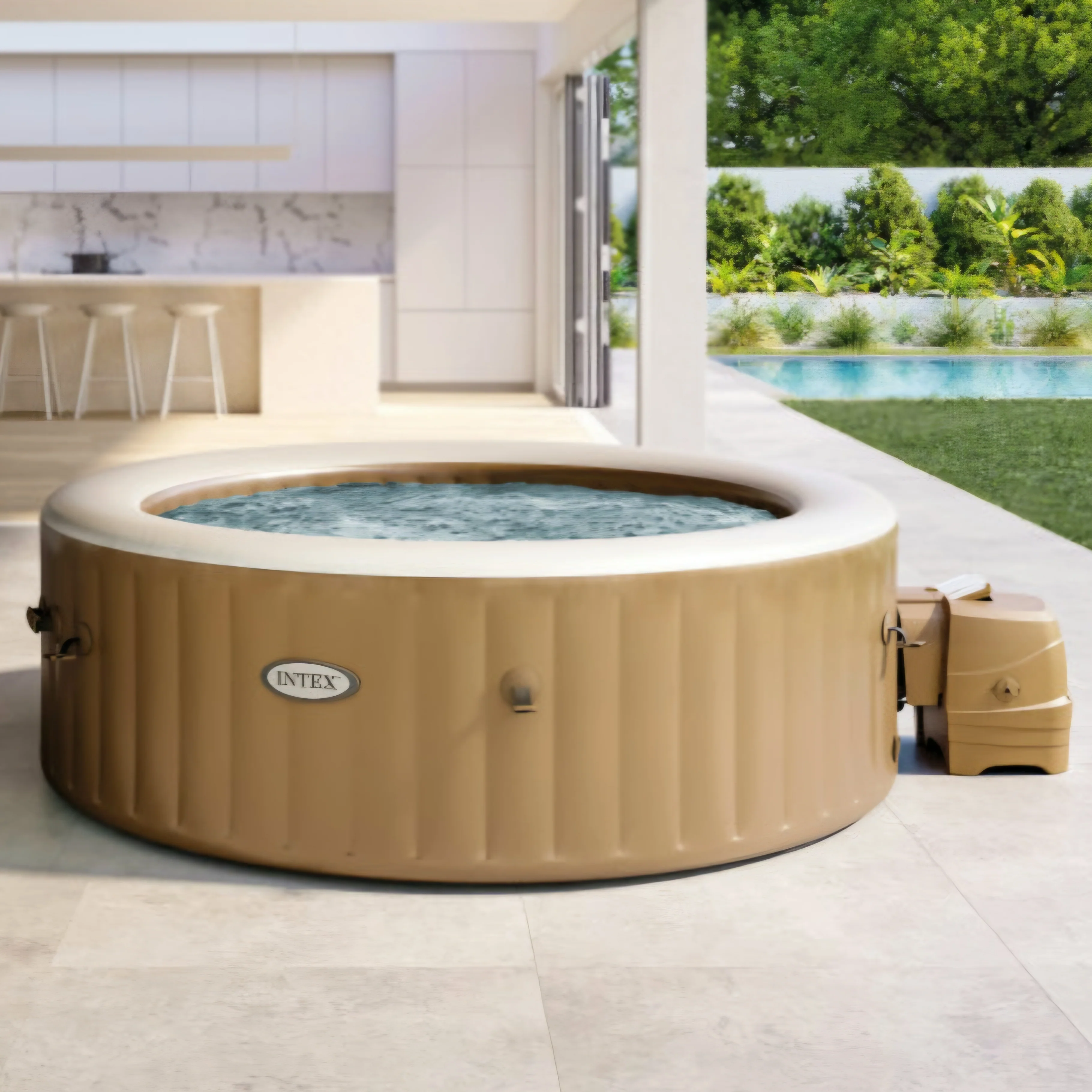 2025 2025 Intex PureSpa Bubble Massage 120-Düsen Aufblasbarer Whirlpool Spa-Set